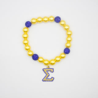 Sigma Gamma Rho Sigma Pearl Double Bling Bracelet