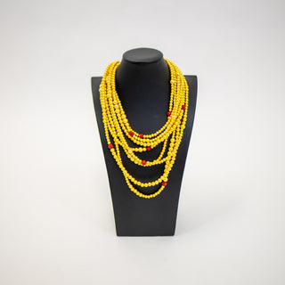 Gold & Red Pearl Necklace Set