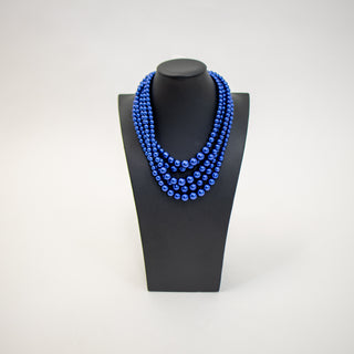 Blue Chunky Pearl Necklace Set