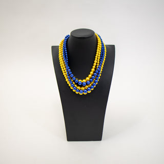 Blue & Gold Chunky Necklace Set