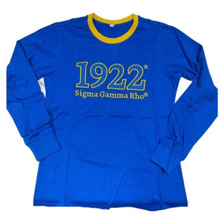 SGR 1922 Long Sleeve Embroidered Tee Off Shoulder Tops Sigma Gamma Rho   
