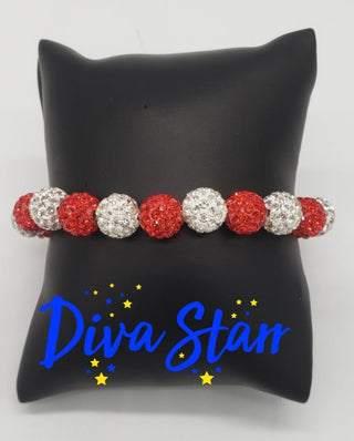 Red & Silver Bling Bracelet Bracelets Diva Starr   