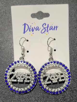 Zeta Phi Beta Circle Pearl & Bling Earrings Earrings Zeta Phi Beta   
