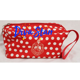 Red & White Cosmetic Bag Cosmetic Bags Diva Starr Default Title  