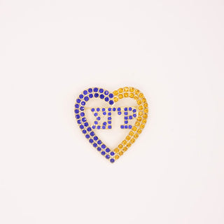 Sigma Gamma Rho Blue & Gold Heart Pin Pins Sigma Gamma Rho   