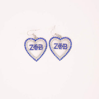 Zeta Phi Beta Heart Earrings Earrings Zeta Phi Beta   