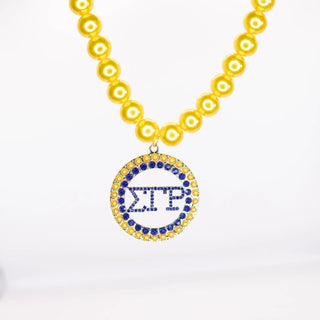 Sigma Gamma Rho Gold Pearl Letter Necklace Necklaces Sigma Gamma Rho   