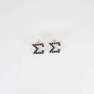 Sigma Gamma Rho Blue & Gold Stud Earrings Earrings Sigma Gamma Rho   