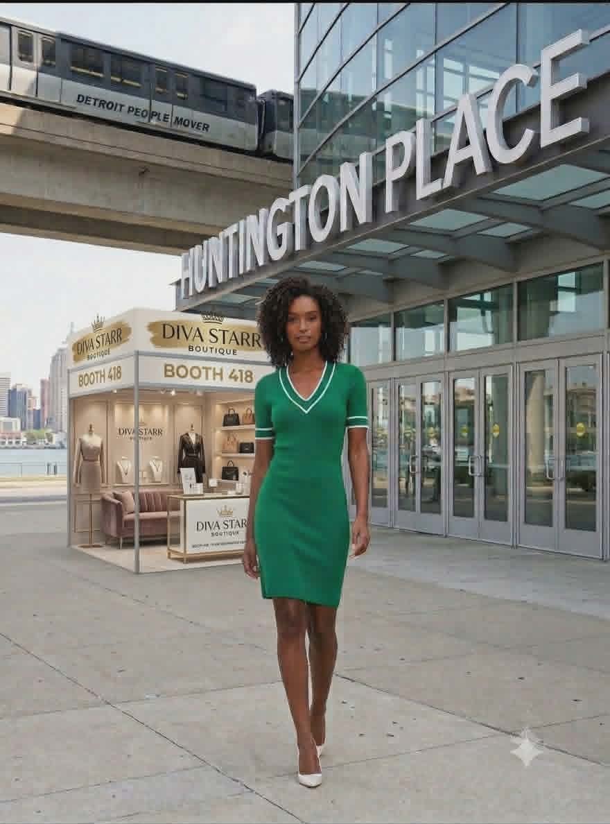 Green & White Dress Pre-Order (Ship August 20, 2026)