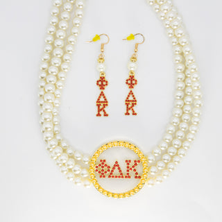 Phi Delta Kappa Pearl Necklace Set Necklaces Phi Delta Kappa   
