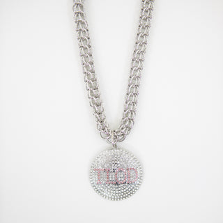 TLOD Pink & Silver Bling Circle Necklace Necklace Top Ladies Of Distinction   