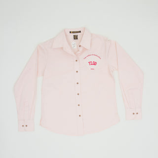 Pink TLOD LS White Crown Shirt Pins Top Ladies Of Distinction   