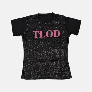 Black TLOD Sequin T-Shirt T-Shirts Top Ladies Of Distinction   