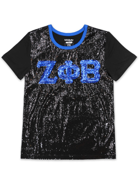 Zeta Sequin Tee Black