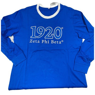 Zeta Embroidered Long Sleeve Top Off Shoulder Tops Zeta Phi Beta   
