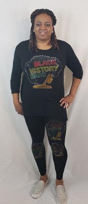 Black History Bling Leggings - Diva Starr Boutique