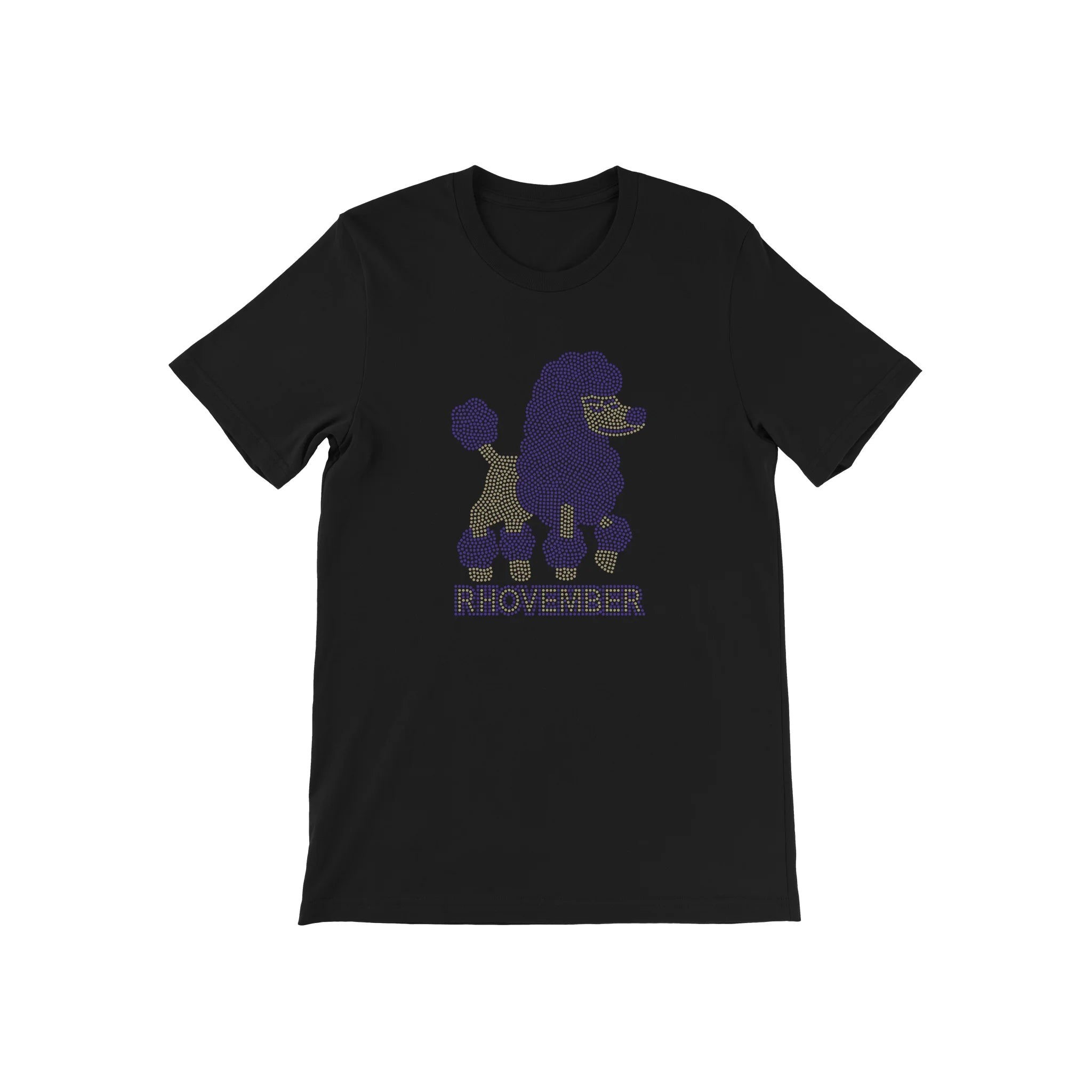 Blue And Gold Rhovember Poodle Black T-Shirt Unisex - Diva Starr Boutique