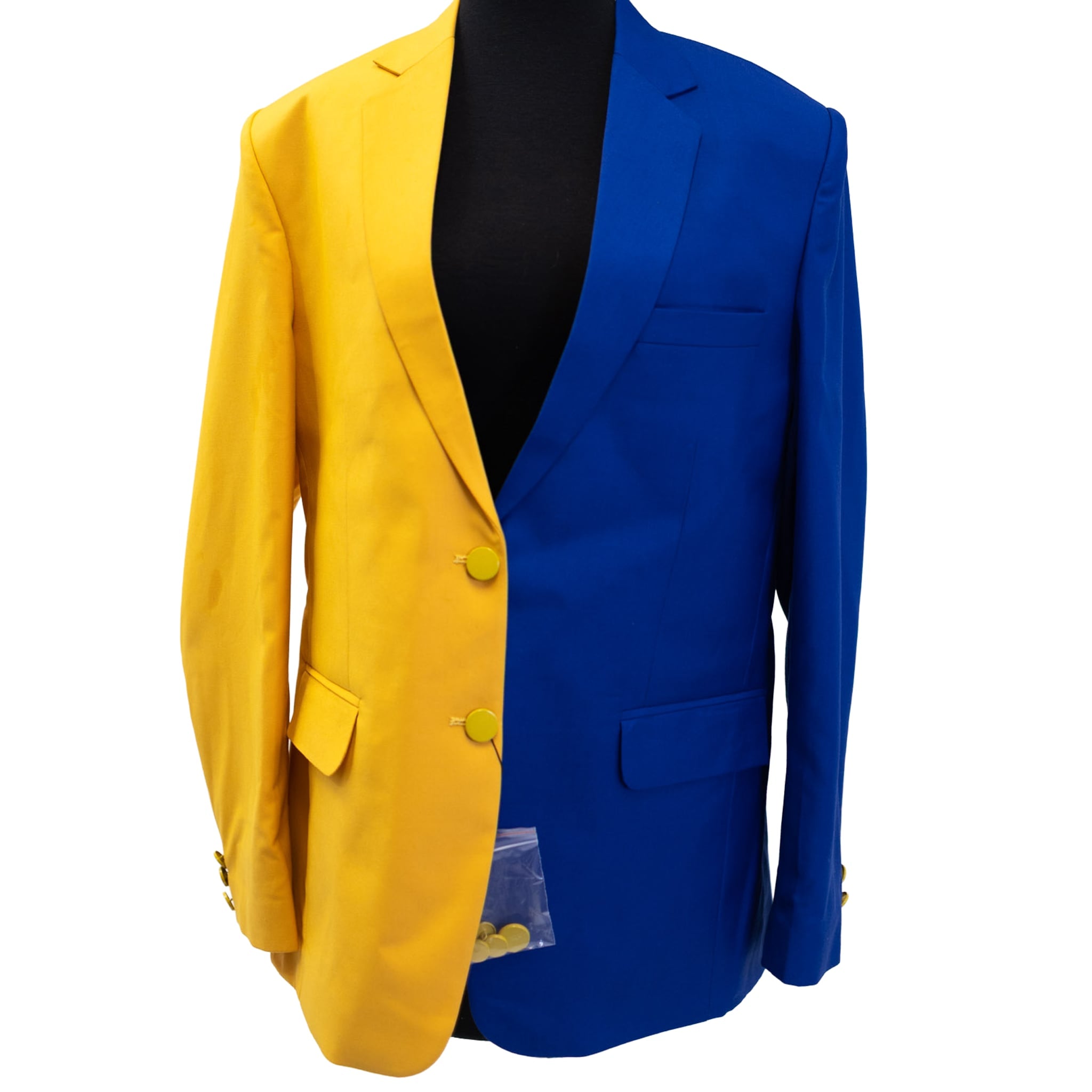 Blue & Gold Color Block Blazer Pre - Order (Ship July 10, 2025) - Diva Starr Boutique
