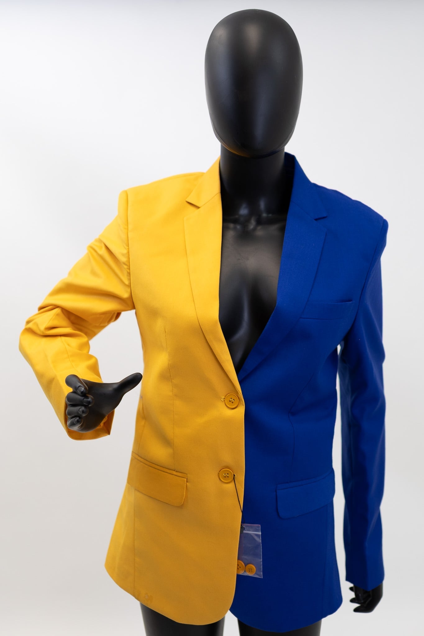 Blue & Gold Color Block Blazer Pre - Order (Ship July 25, 2025) - Diva Starr Boutique