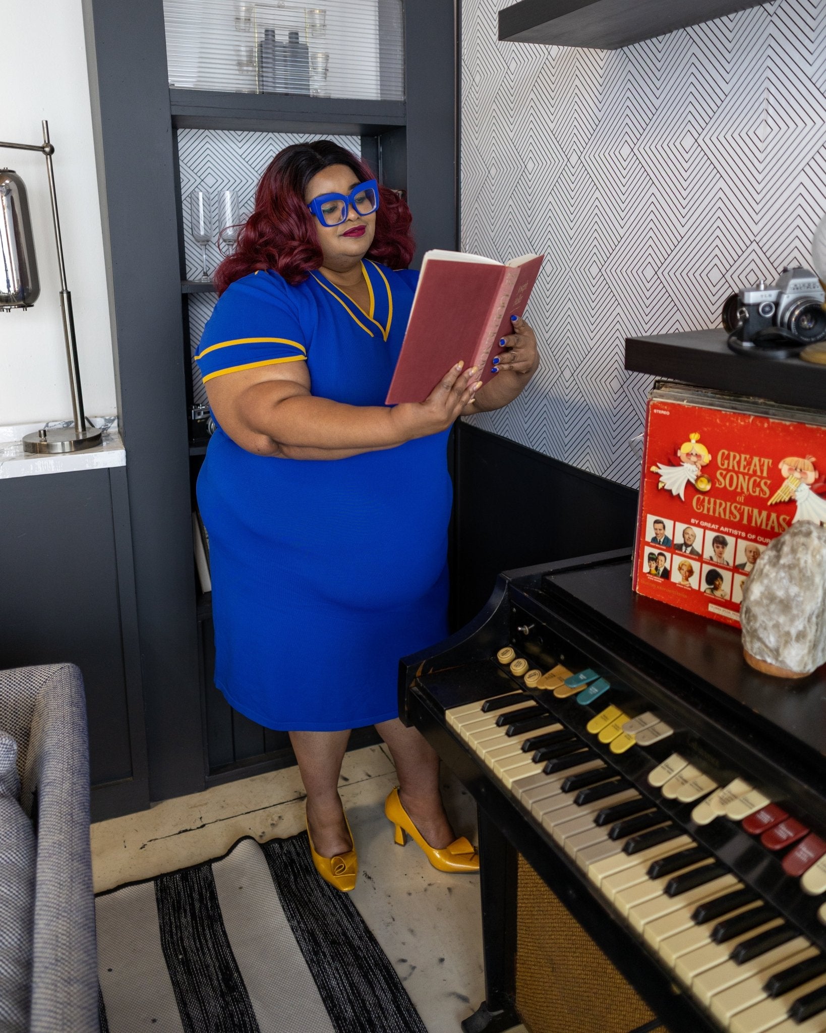 Blue & Gold Dress - Diva Starr Boutique