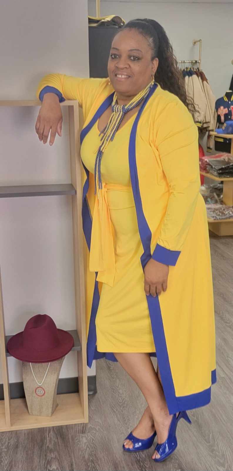 Blue & Gold Duster Set Pre - Order - Diva Starr Boutique