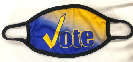 Blue & Gold Vote Mask - Diva Starr Boutique