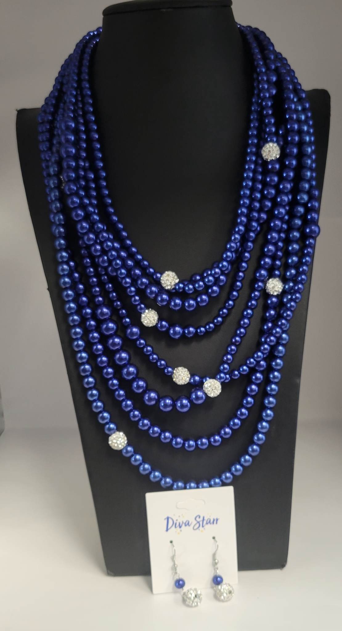 Blue & Silver Necklace Set - Diva Starr Boutique