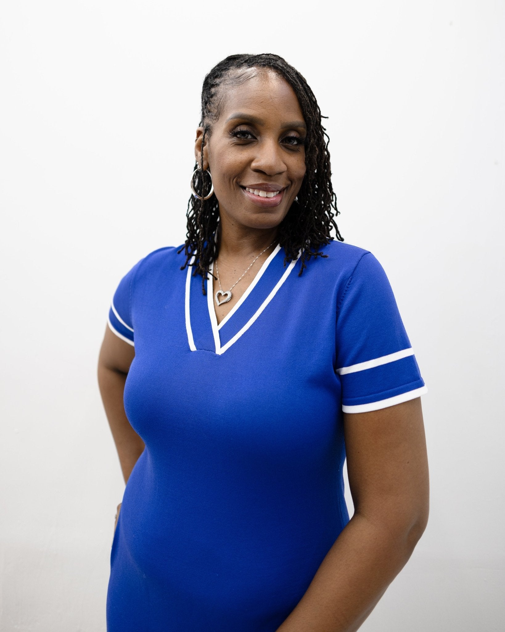 Blue & White Dress - Diva Starr Boutique