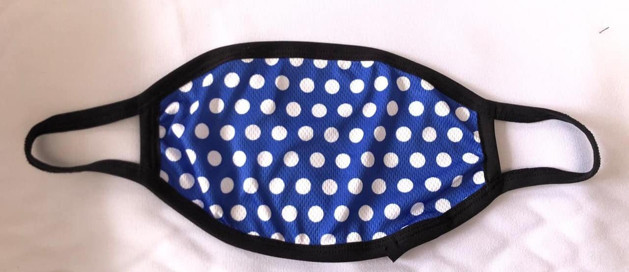 Blue & White Polka Dot Mask - Diva Starr Boutique