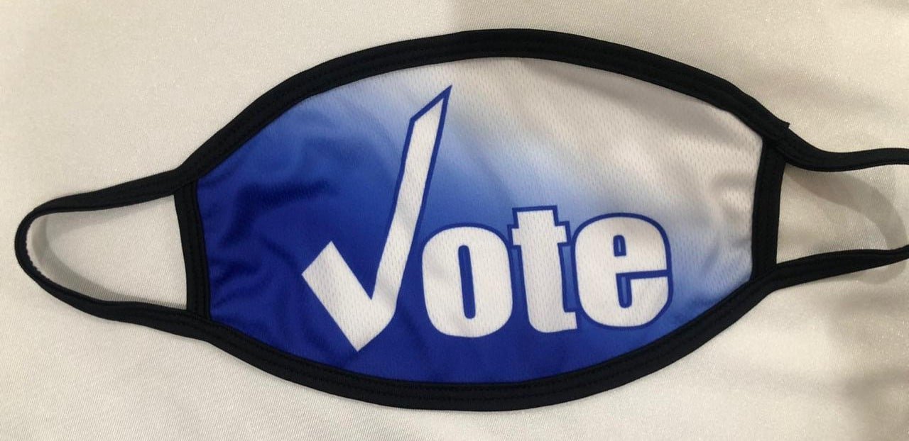 Blue & White Vote Mask - Diva Starr Boutique