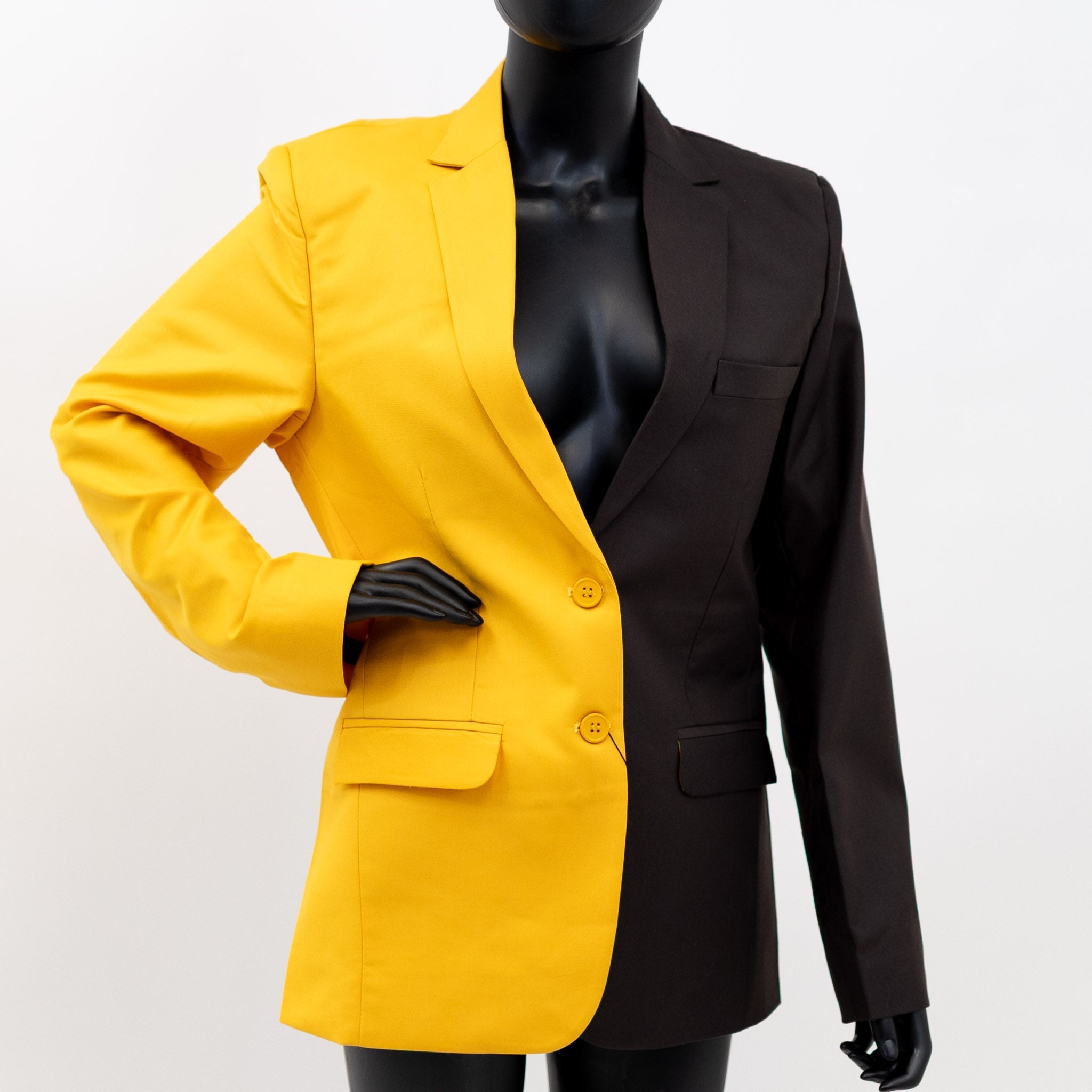 Brown & Gold Color Block Blazer Pre - Order (Ship November 15, 2025) - Diva Starr Boutique