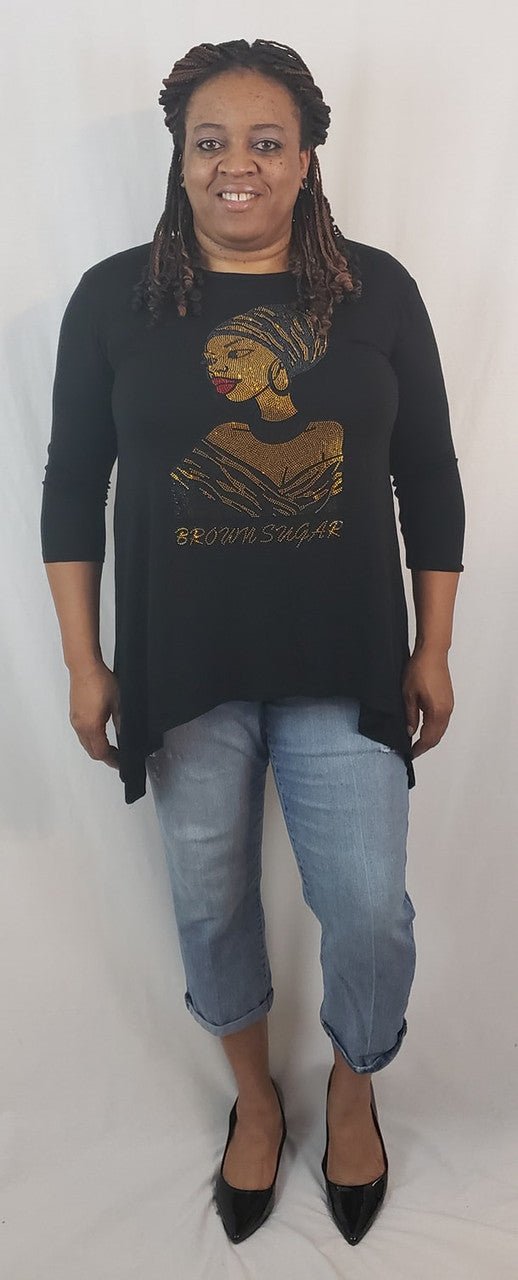 Brown Sugar Bling Shirt Top - Diva Starr Boutique