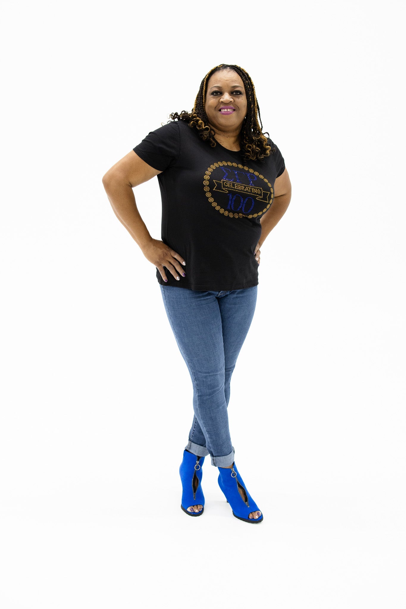 Celebrating 100 Bling tee - Diva Starr Boutique