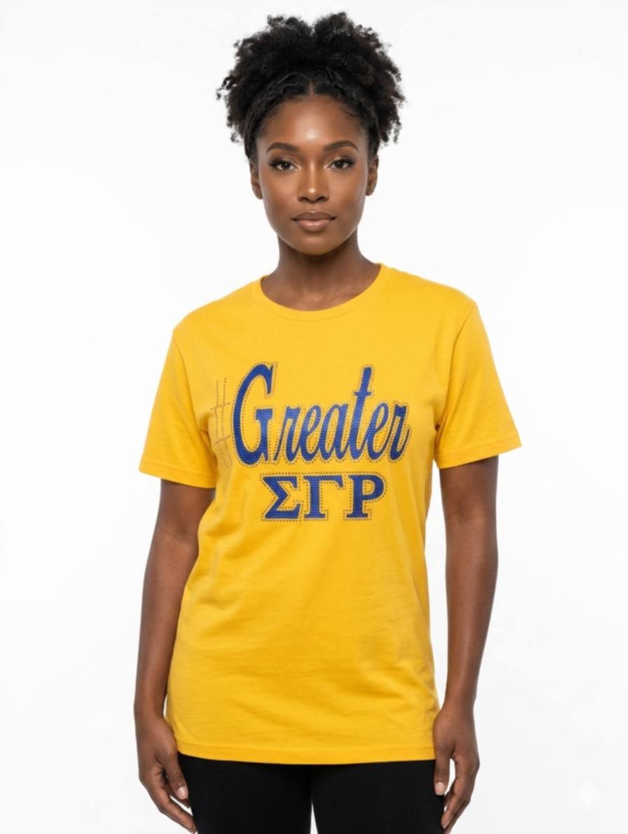 #Greater SGR Glitter & Bling Tee Gold Unisex