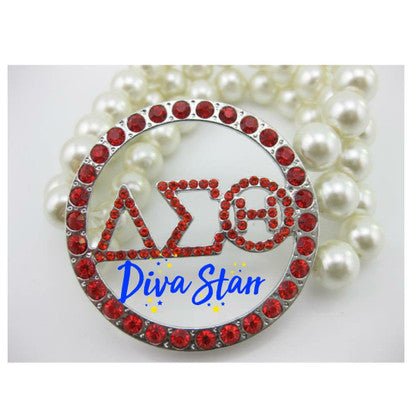 Delta Sigma Theta 3 row Pearl Bracelet - Diva Starr Boutique