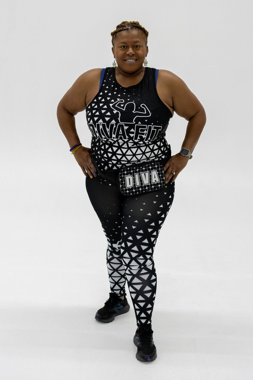 Diva Fit Set Black & White Workout Set - Diva Starr Boutique