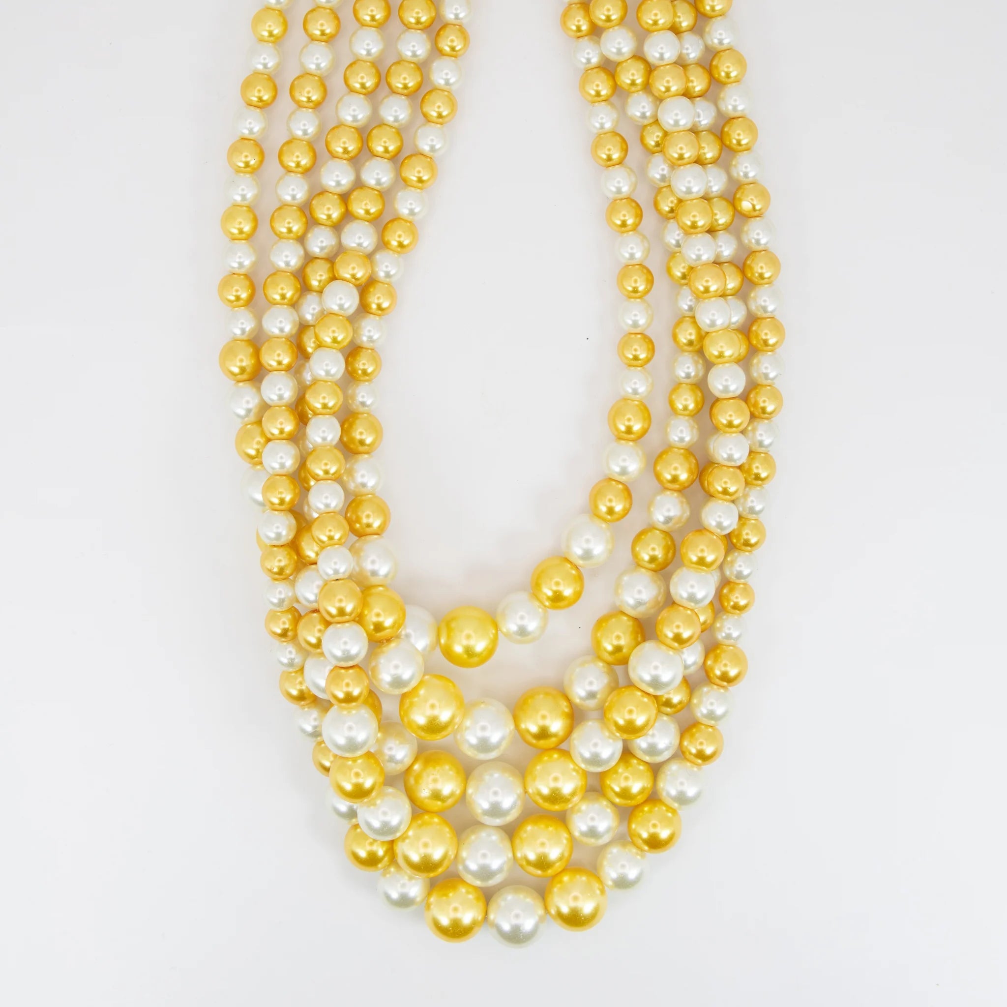 Gold & White Chunky Necklace set - Diva Starr Boutique