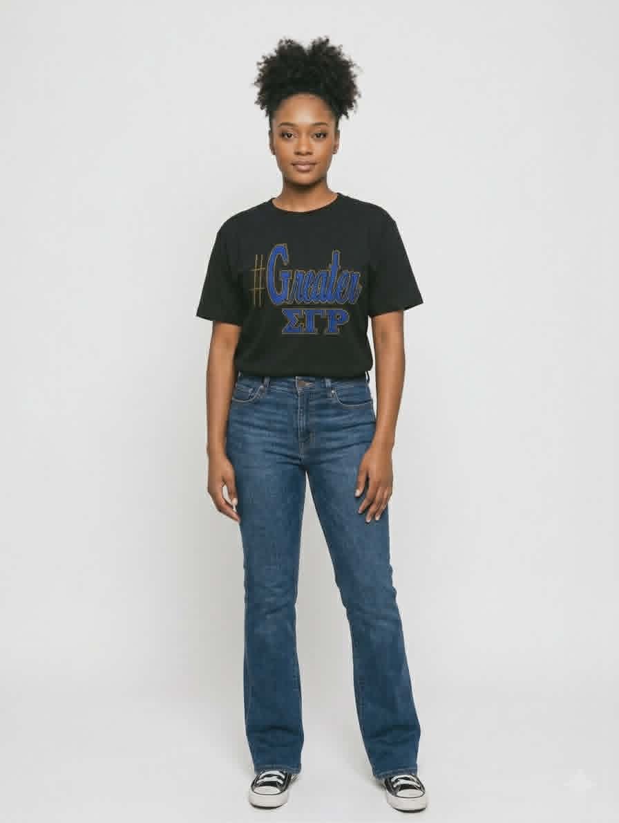 Greater SGR Glitter & Bling Tee Black Unisex - Diva Starr Boutique