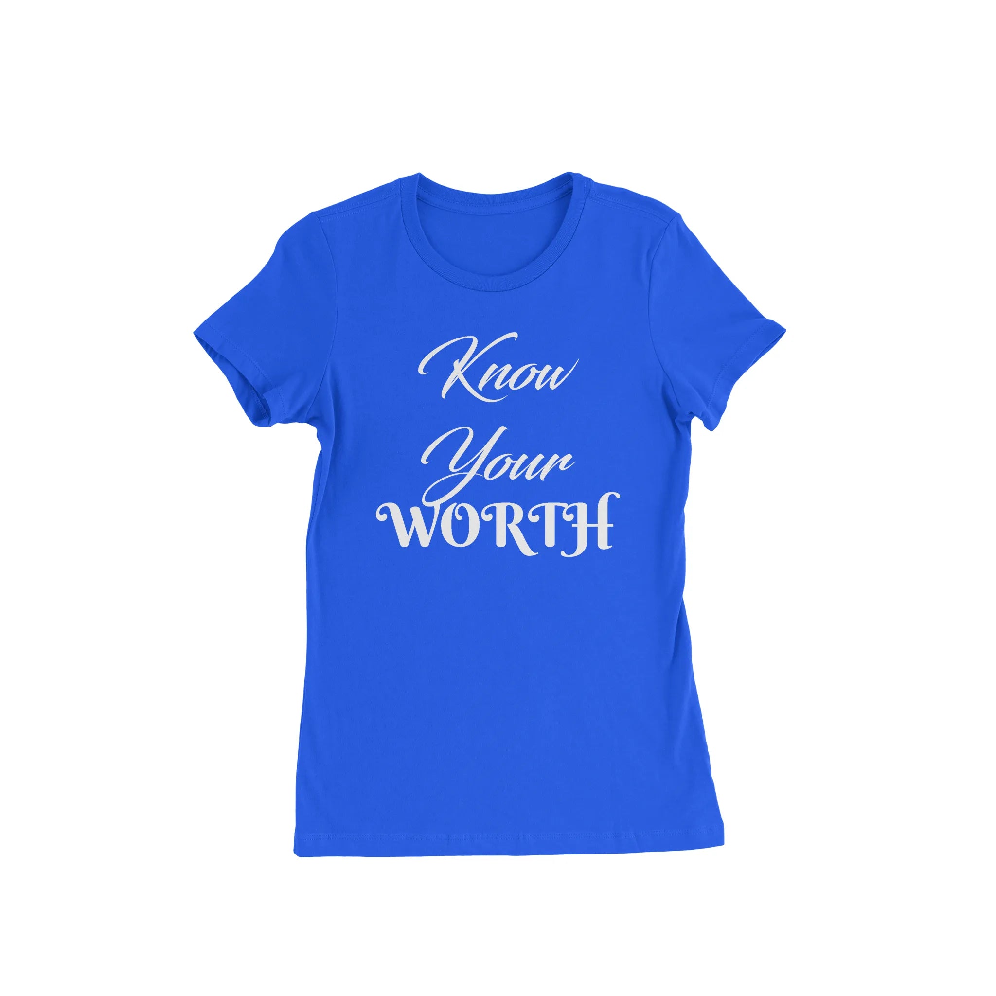 Know Your Worth Blue T - Shirt - Diva Starr Boutique
