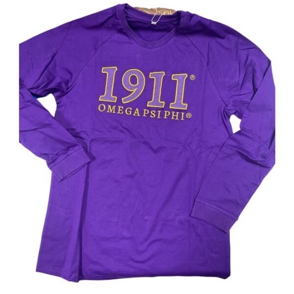 Omega Psi Phi 1911 Embroidered Tee - Diva Starr Boutique