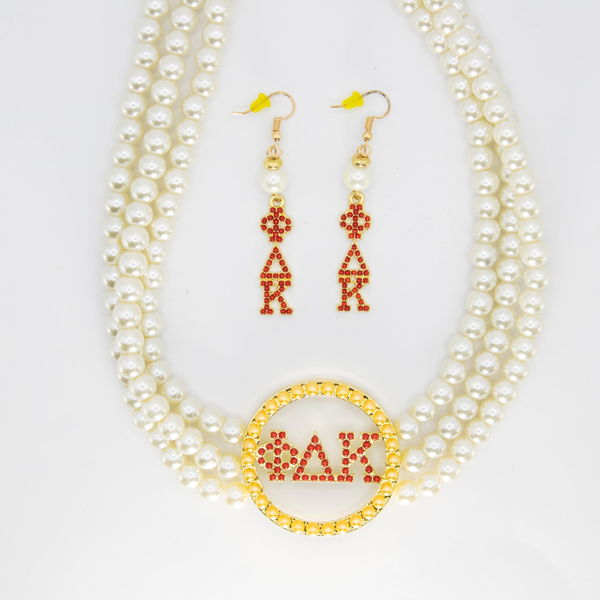 Phi Delta Kappa Pearl Necklace Set - Diva Starr Boutique