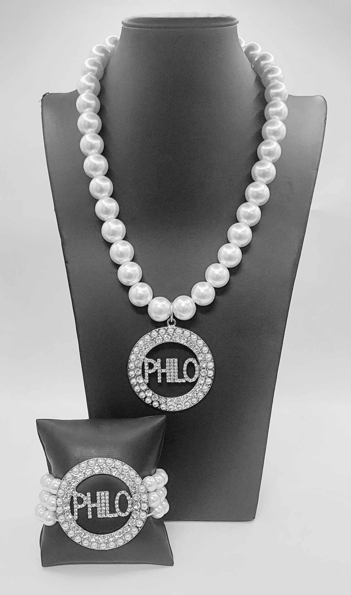 Philo Pearl & Bling Necklace & Bracelet Set - Diva Starr Boutique