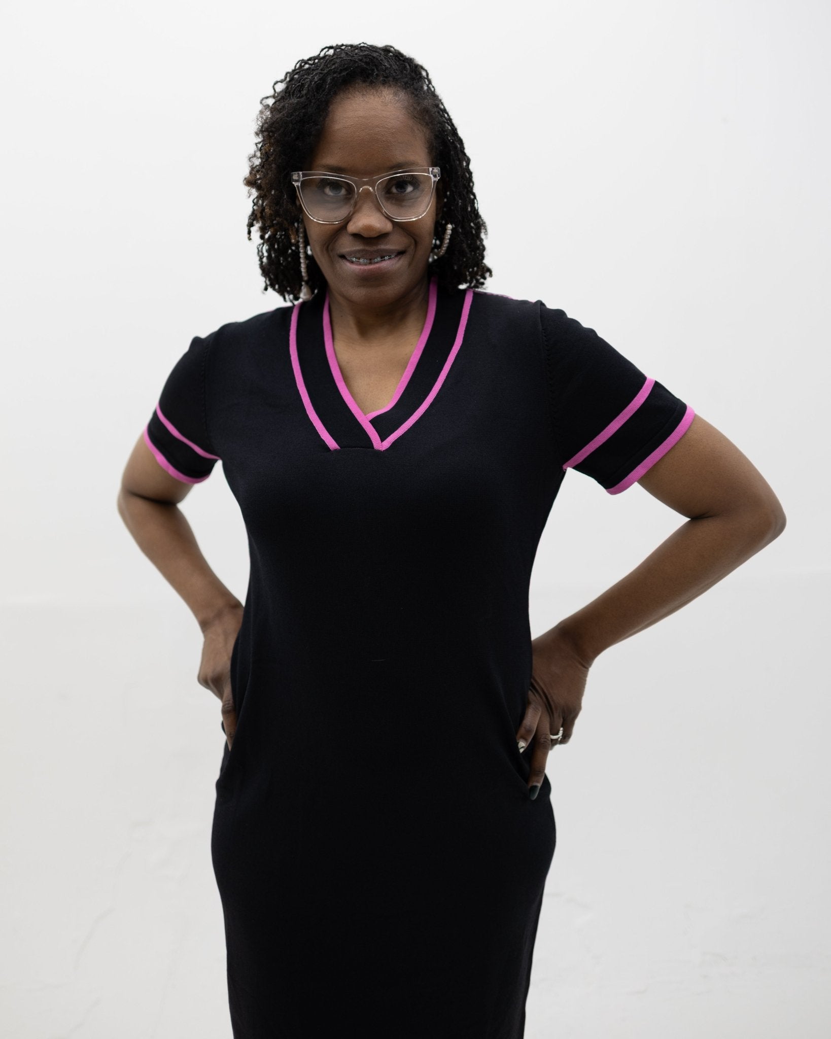 Pink & Black Dress - Diva Starr Boutique