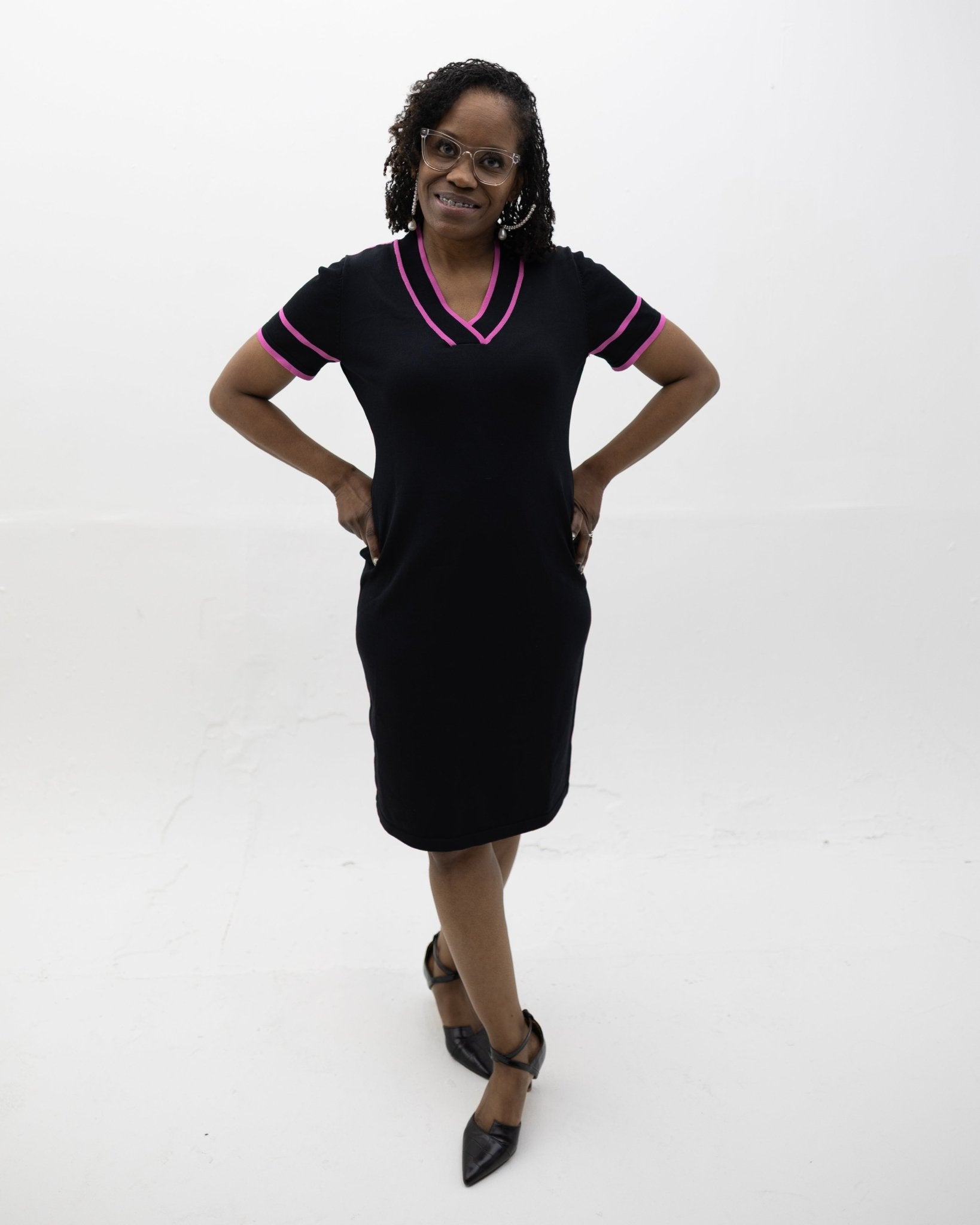 Pink & Black Dress - Diva Starr Boutique