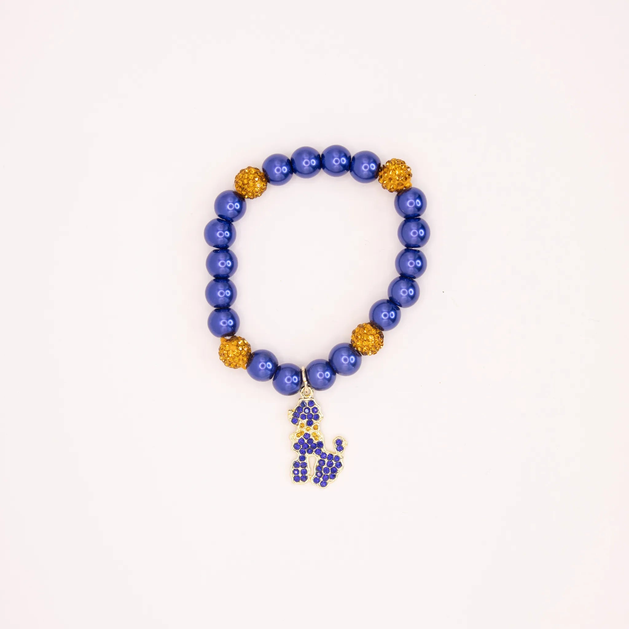 Poodle Bling Stone Pearl Bracelet - Diva Starr Boutique