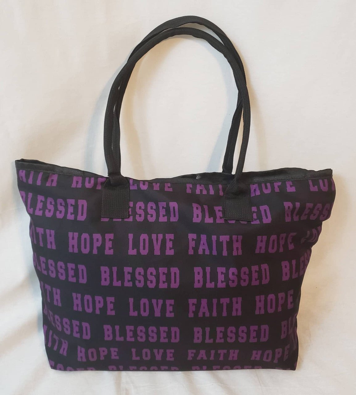 Purple I can do all things tote - Diva Starr Boutique