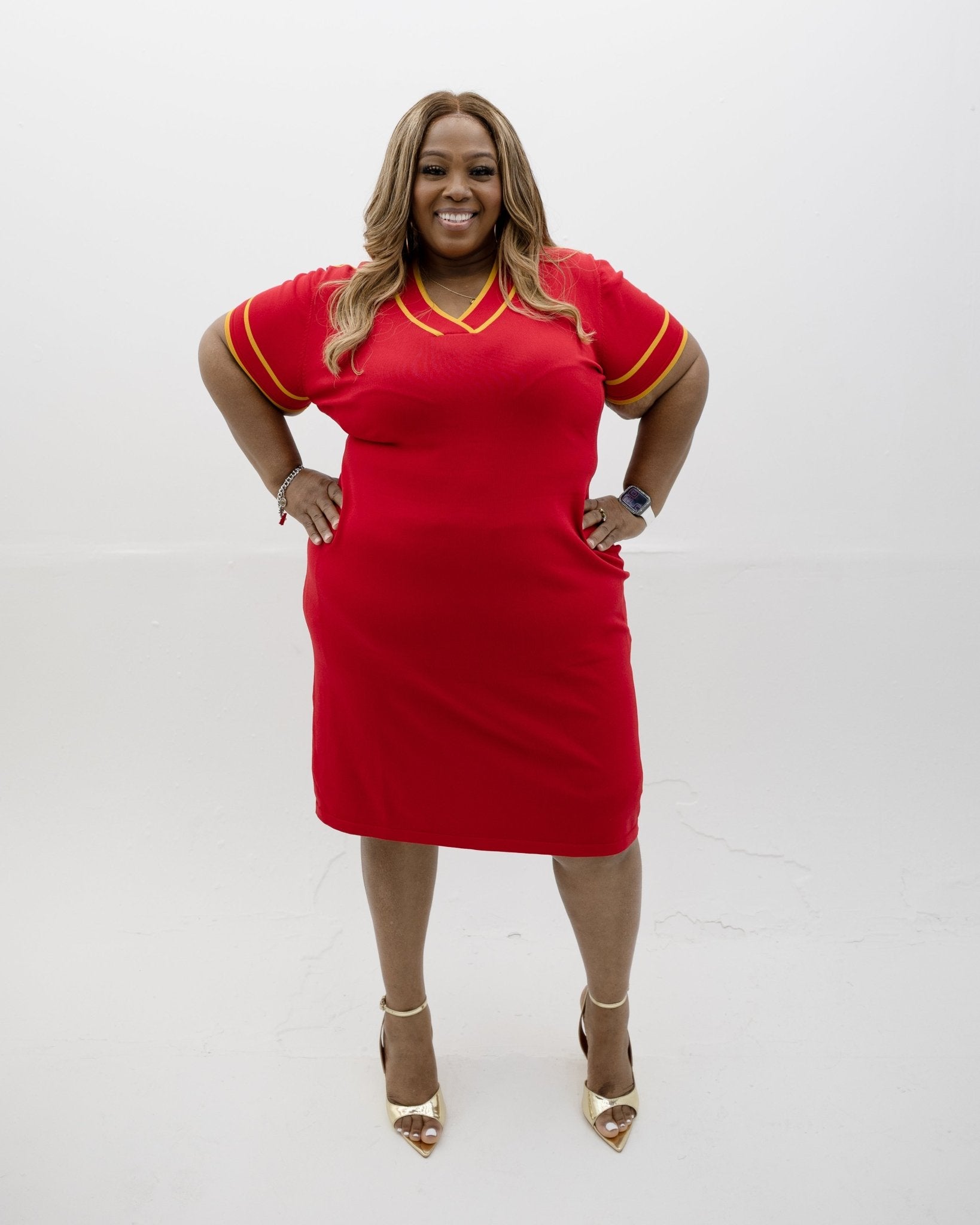 Red & Gold Dress - Diva Starr Boutique