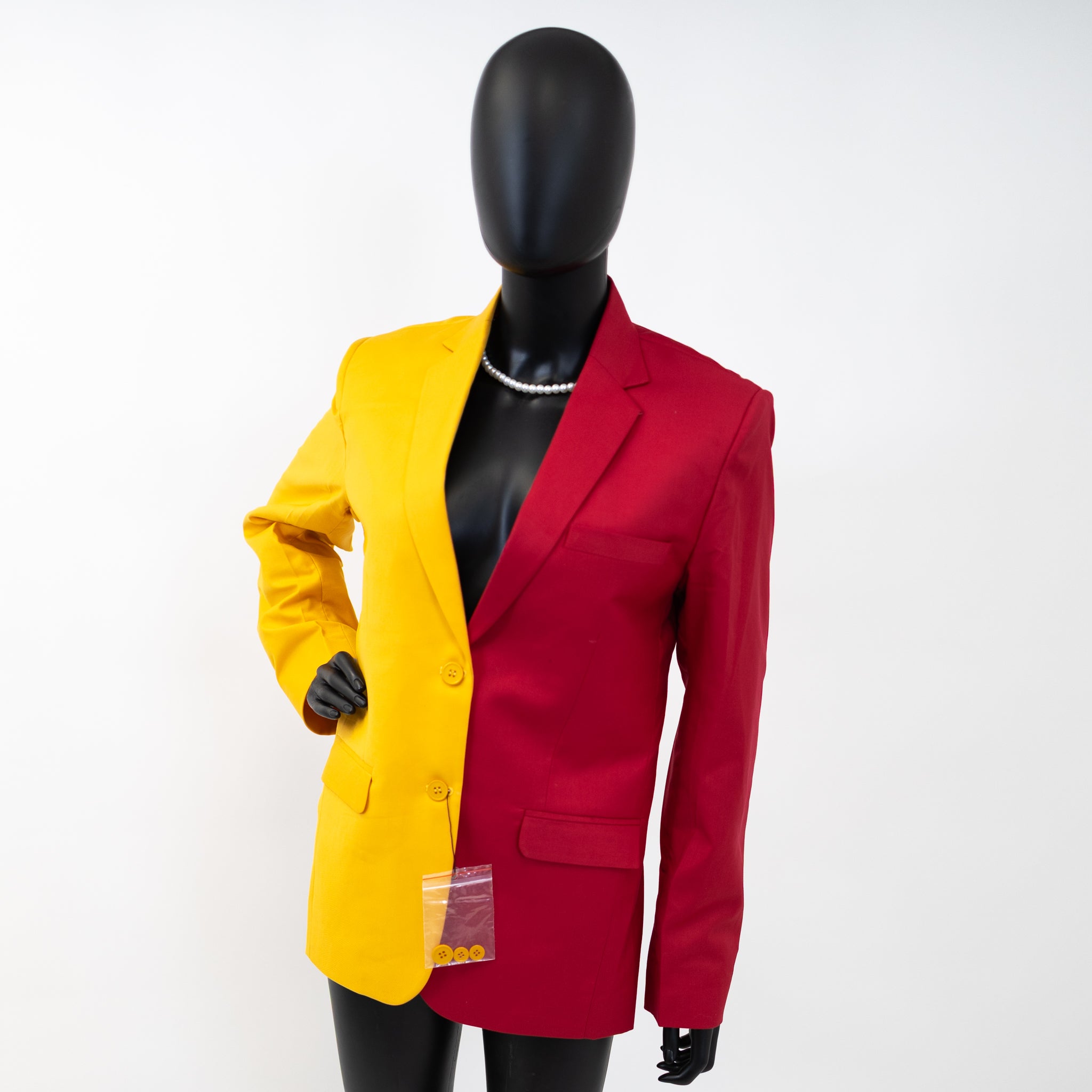 Red & Yellow Block Blazer - Diva Starr Boutique