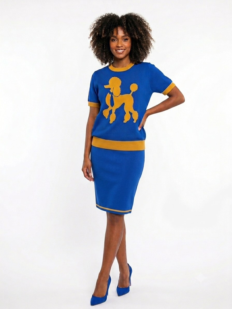 Blue Poodle Skirt Suit Pre-Order (Ships 10-3-26)