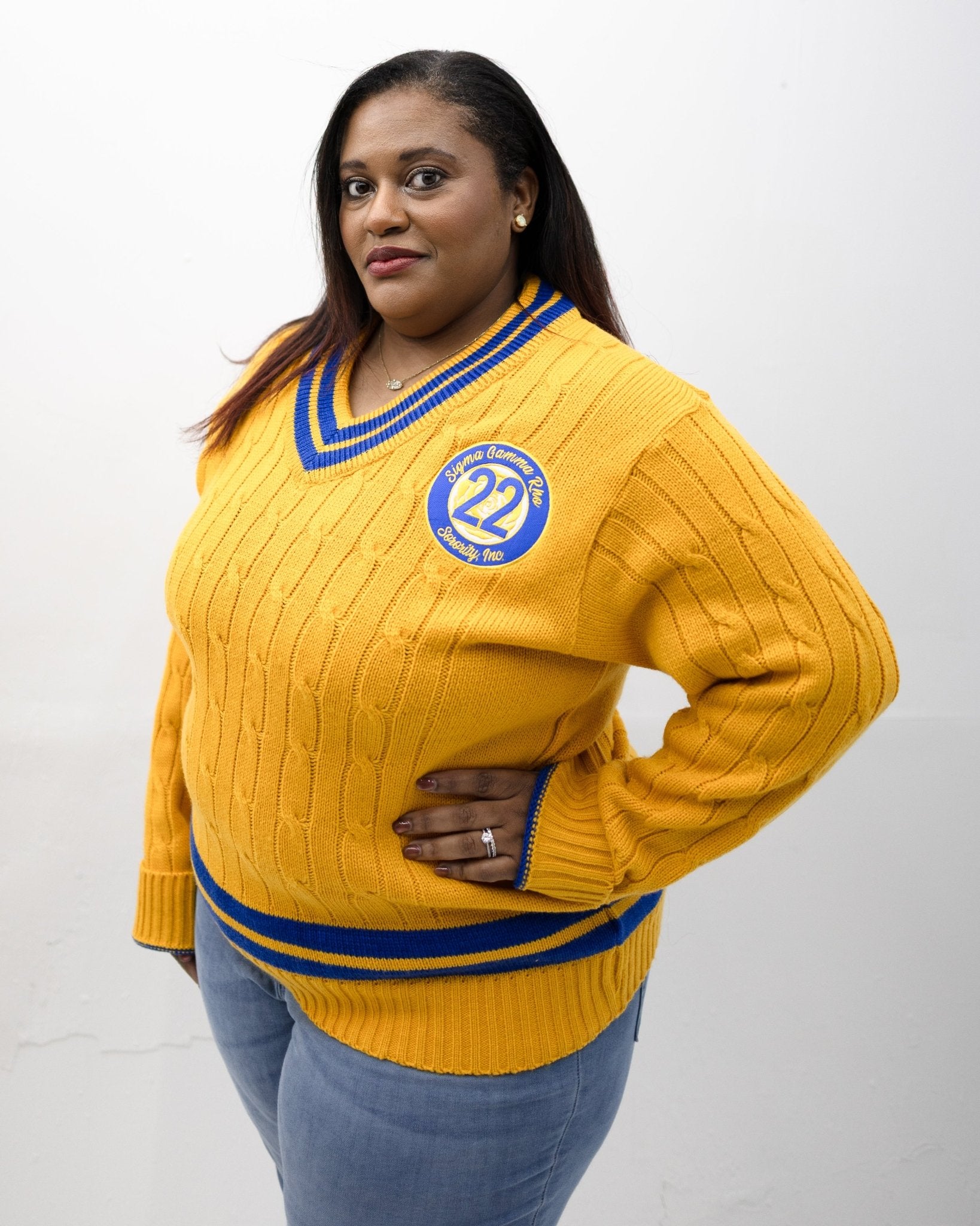 SGR Gold V - Neck Cardigan Pre - Order (Ship March 28, 2026) - Diva Starr Boutique